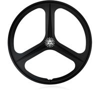 700C Pignon Fixe Jeu De Roues 3 Rayons Piste Roue Avant/arrière De Vélo Frein V Axe Plein 100/120 Mm Vélo Jante 27 Mm Largeur Moyeux for Vitesse Unique(Schwarz,Rear)