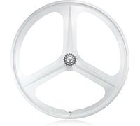 700C Pignon Fixe Jeu De Roues 3 Rayons Piste Roue Avant/arrière De Vélo Frein V Axe Plein 100/120 Mm Vélo Jante 27 Mm Largeur Moyeux for Vitesse Unique(Bianco,Rear)