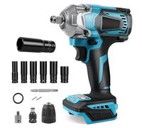 700Nm Clé à Chocs Sans Fil Compatible avec Makita 18V Batteries, 1/2'' Brushless Boulonneuse a Choc Electrique avec 6 Douilles, pour la Voiture et la Maison (Batterie non incluse)