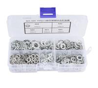700pcs Galvanized Serrated Lock Washer Set | M3 / M4 / M5 / M6 / M8 Flat Fasteners | Non - Spring Washers for Electrical/Automotive/Marine Connections
