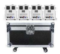 700W Pyrotechnic Machine, Machine à Effet de Scène Blanche d-mx512 et Télécommande Machine à Etincelles Froides pour Mariage Fête DJ Scène (4 Pièces avec Flightcase)