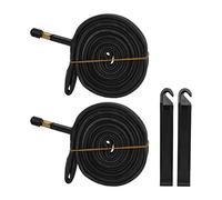 700x23C Bike Inner Tube 48mm Schrader Valve High Performance Butyl Premium Bicycle Tube with 2 Heavy Duty Tire Levers for Road Bikes Mountain Bikes 2 Pack Set