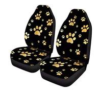 702 2 Pièces Seat Covers Set Pattes d'animaux - Noir Couvre Sieges Duster Couvre Siège Voiture 52X138Cm pour Vehicles, Sedans, Trucks