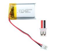 EFASO Batterie Lipo rechargeable lithium-ion polymère 3,7 V 400 mAh avec connecteur JST 2.0-2P