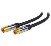 70346 Câble 1m prise coaxiale 9,5 mm, connecteur coaxial 9,5 mm PVC 75Ω Goobay