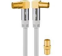 [70417] Goobay Câble d'Antenne TV (135 dB), 4x Blindé plaqué or, prise coaxia...