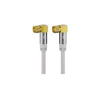 Goobay Câble satellite 70484 – F mâle coudée 90° / F mâle, 75 Ω, blindé 4 fois, 3 m blanc