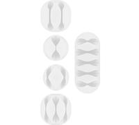 [70681] Goobay Lot de Gestion de Câbles, Blanc lot de 5 pour ranger et attach...