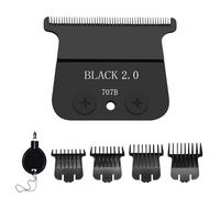 707B Lame de rechange compatible avec les tondeuses BaBylissPRO FX787 et FX726, lames de rechange DLC avec 4 protections compatibles avec les lames de débroussailleuse BaByliss, noir