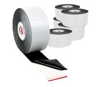 708 ALFA - Bande de protection lambourde, en caoutchouc cellulaire EPDM de 1 mm, autocollant une face, protège la construction de pluies battantes et bruit, 80 mm x 1 mm x 20 m, lot de 6 rouleaux