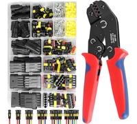 708 Pcs Connecteur Automobile avec Pince Sertir, Connecteurs Electrique Voiture Étanche, Kit Prise Câble 1/2/3/4/5/6 Broches, Set Outils Imperméable pour Moto, Scooter, Caravan, Camion, Bateau, Kayak