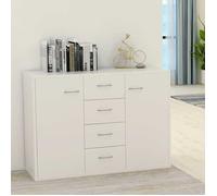 70971 Commode salon/BUFEET - MEUBLECHIC - avec stockage - Pour salon - Blanc 88x30x65 cm Bois d'ingénierie（Printemps/été soldes）