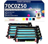 70C0Z50 Cartouches Tambour Haute Capacité Compatibles pour Lexmark CX310dn CX310n CX410de CX410dte CX410e CX417de CX510de CX510dhe CX510dthe CX510the Imprimantes, Claires et Durables,BCMY- 2 Set