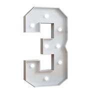 70cm/2.3FT Numéros lumineux chapiteau for les décorations 1er, 10e, 18e anniversaire Numéros chapiteau DIY Numéros lumières intérieures LED for kit de panneau mousse décoration(Number 3,WHITE LIGHT)