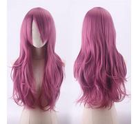70cm Fashion Long Wavy Anime Cosplay Wig White Black Blue Red Pink Purple Blonde Synthetic Hair Halloween Party Wigs For Women OneSize rosered5