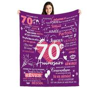 70e Anniversaire Couvertures Plaids pour femmes Cadeaux d'anniversaire pour les femmes de 70 ans Maman Grand-père Tante Soeur Épouse Cousine Amie Collègues Idées de Cadeaux d'anniversaire (70-elle)