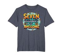 70e Anniversaire Sept décennies de génial pour Hommes T-Shirt, Homme Grandes Tailles, Bleu Chiné, 2X Tall