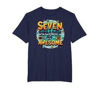 70e Anniversaire Sept décennies de génial pour Hommes T-Shirt, Homme Grandes Tailles, Bleu Marine, 3X Tall