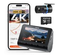 70mai Dash Cam 4k A800SE - Caméra Voiture Double (4K UHD Avant + 1080P arrière) avec GPS, Wi-FI, Carte SD 128GB, Ouverture F1.55, Vision Nocturne, ADAS, écran IPS 3", Surveillance stationnement 24/7
