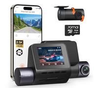 70mai Dash Cam Avant et Arrière A410, Double Dashcam 2,5K+1080P avec HDR, Vision Nocturne, Ouverture F1,55, Mode Parking 24h, WiFi GPS, G-Sensor, Enregistrement en Boucle, Carte microSD 64Go Incluse