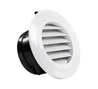 70mm-185mm Grille de Ventilation Blanc Bouche Aération Rond Grille D'évacuation D'air Plastique avec Moustiquaire Intégrée Air Évacué pour Intérieur Extérieur(185mm)
