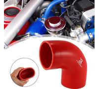 70mm 2.76" Diamètre Interne 90 Degré Silicone Tuyau Coupleur Tube pour Voiture Rouge