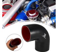 70mm 2.76" Diamètre Interne 90 Degré Voiture Silicone Tuyau Coupleur Tube Noir Rouge