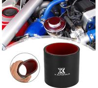 70mm 2.76" Diamètre Interne Voiture Droit Silicone Tuyau Coupleur Tube Noir Rouge