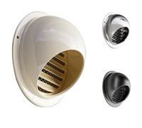 70mm-200mm Beige Bouches D'aération Rondes De Acier Inoxydable pour La Maison, avec Grille D'aération À Mailles Fines, Mural Bouches D'aération, pour Connecter Conduit Ou Tuyau(100m)