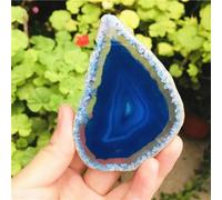 70mm Size Blue Crystal Agate Slab Geode Slice Coaster Ornaments