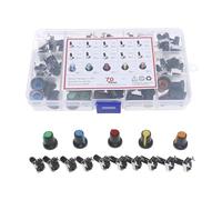 70Pcs 10Value 3Pin RV09 type Horizontal Potentiometer kit 1K 2K 5K 10K 20K 50K 100K 200K 500K 1M with knobs BIANMTSW