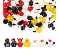 70pcs Mini Canards en Résine d'halloween, 7 Styles Canard Miniatures d'halloween Fantôme Citrouille Chauve-Souris Momie Crâne Diable pour Décoration de Fête Jardin Paysage Maison de Poupée