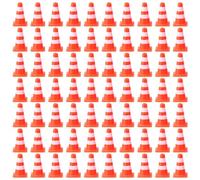 70Pcs, Mini Cônes Signalisation, Miniature Cône Sécurité Orange Décorations Cupcake Miniatures Panneaux Signalisation Jouet Plastique pour Maison Poupée Gâteau Favoris Fête Entraînement