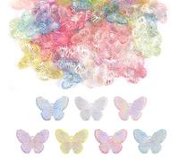 70pcs Papillons Miniatures, Papillon en Résine Colorés Petites Figurines de Papillons Papillons en Micro-Résine pour la Décoration Jardin de Rêve Paysage Miniature (Sept Couleurs)