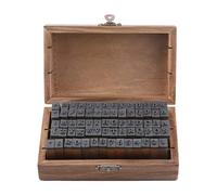 70Pcs Tampon Lettre Alphabet, Statue de phénix en laiton haute dureté bon brillant Alphabet tampon encreur enfant petite boîte bois avec Chiffres et Symboles Bois pour la fabrication cartes bricolage