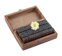 70PCS Timbres Vintage en Bois, Caoutchouc de Lettre d'Alphabet Compatibles Avec Papier/Tissu/Plastique/Verre - Avec Boîte de Rangement