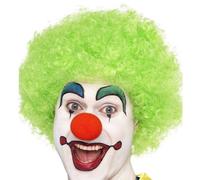 70s 80s 1980s Hommes Femmes Clown Fou Perruque Afro Déguisement Vert Neuf