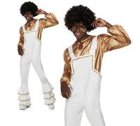 70s Blanc Disco Costume la Fièvre Du Samedi Soir Déguisement Hommes Salopette