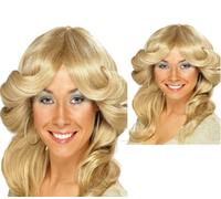70s Flick Perruque Blonde Ondulé 1970's Charlie's Anges Accessoire Déguisement