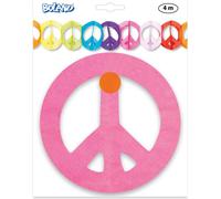 70's Hippie Peace Guirlande Flower Power multicolore 14x400cm