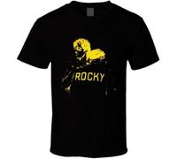 70s Movie Rocky 2 End Credits Silhouette Rocky and Mick Movie T Shirt Black M