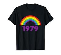 70s Rainbow Long Sleeve Shirt for Women Vintage 1979 Rough T-Shirt