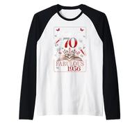 70th Birthday Queen Chapter 70 Fabulous Since 1956 Women Manche Raglan