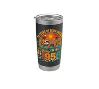 70th Birthday Retro Sloth Tropical Vintage 1956 70 Years Old Gobelet isotherme en acier inoxydable double paroi