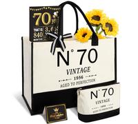 70th Cadeaux d'anniversaire pour femmes Sac à provisions en toile Équipement de voyage Cadeaux uniques de 70 ans pour femme sœur mère tante amis vous, Vintage N°70 Sac à main pour les cosmétiques