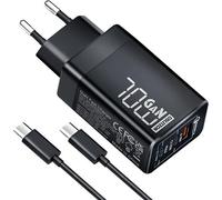 70W Usb C Chargeur Rapide, 3 Ports Pd 3.0 Gan Chargeur Adaptateur Type C Avec Câble 100W Pour Macbook Pro/Air, Dell Xps 15, Iphone 16/15/14, Ipad Pro, Google Pixel, Samsung Galaxy S24/S23, Steam Deck