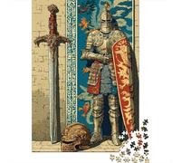 70x50cm/1000pcs Armes et armures médiévales Jigsaw Ange Guerrier Puzzles À Faire Soi-même pour Adultes