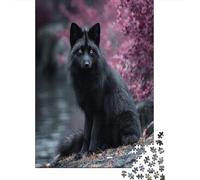 70x50cm/1000pcs Black FBœuf with Pink Eyes Puzzle Jouet en Bois Cadeau Unique Décoration Intérieure Jeu ÉduChatif Challenge Toy