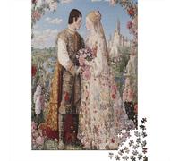 70x50cm/1000pcs Château et Fleurs Puzzle Jouet en Bois Cadeau Unique Décoration Intérieure Belle Histoire d'amour Jeu ÉduChatif Challenge Toy