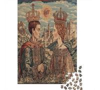 70x50cm/1000pcs Château et Paysage de Montagne-Personnages royaux Jigsaw Puzzles À Faire Soi-même pour Adultes